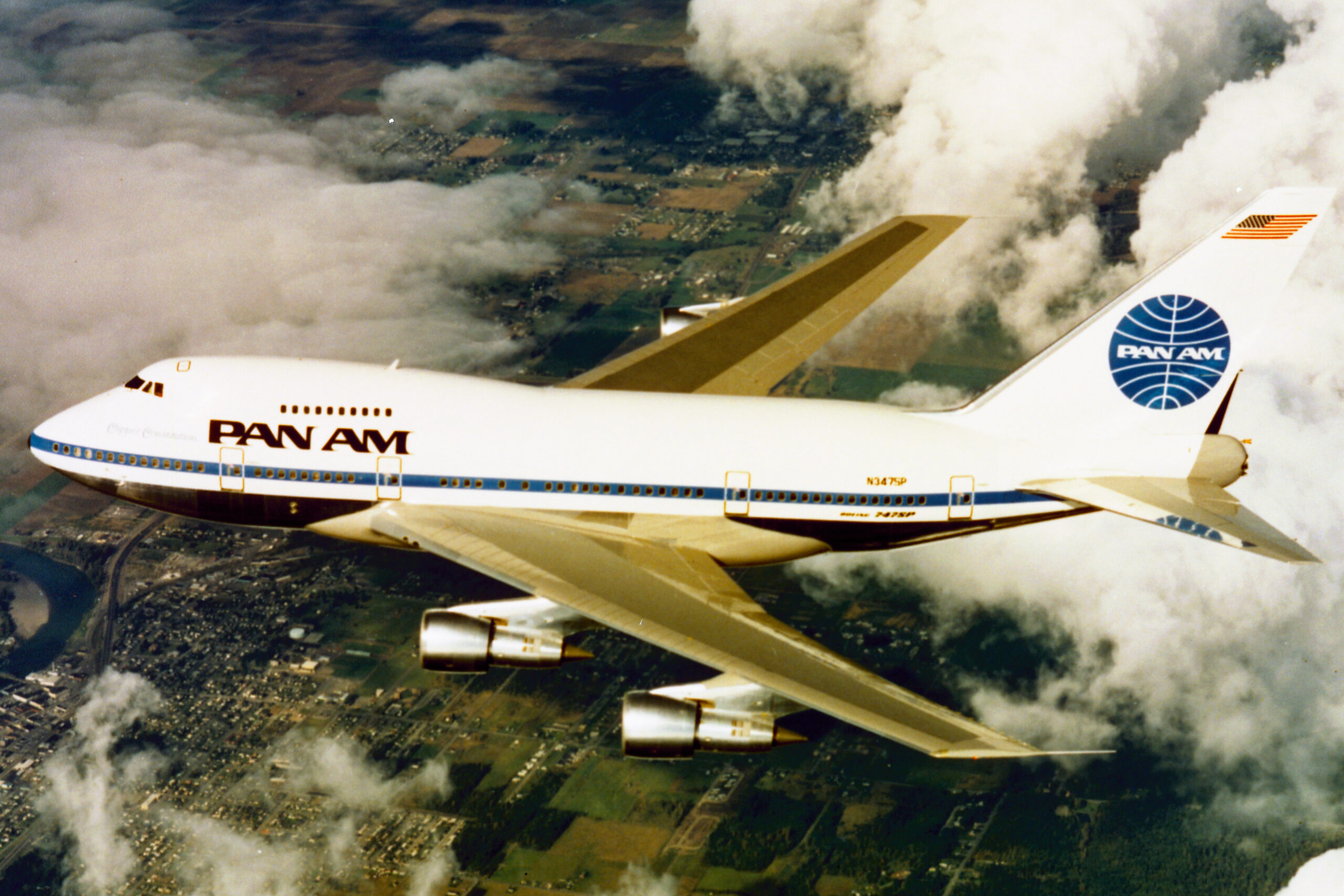 N347SP Pan American World Airways Boeing 747SP inflight scaled