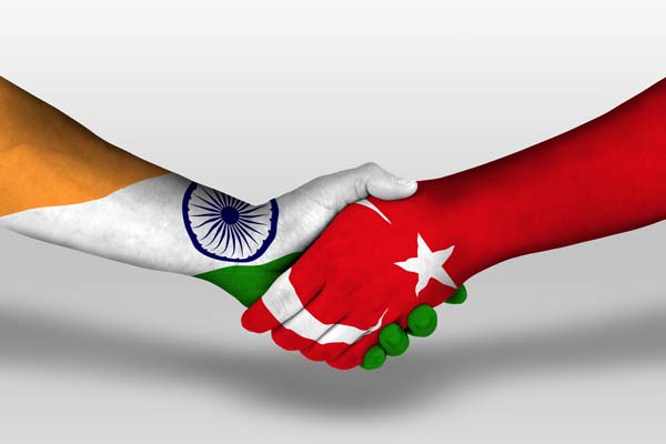 indian turkish flag handshake