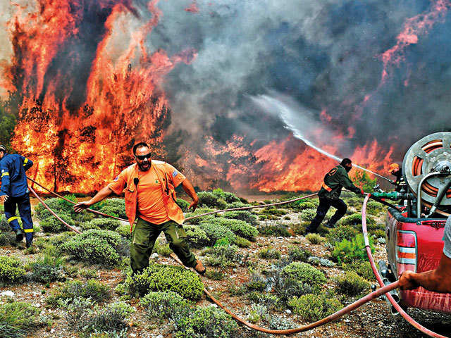 attica wildfires greece