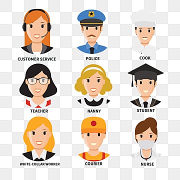 pngtree cartoon sketch set of bust figures in all professions png image 1525261 1