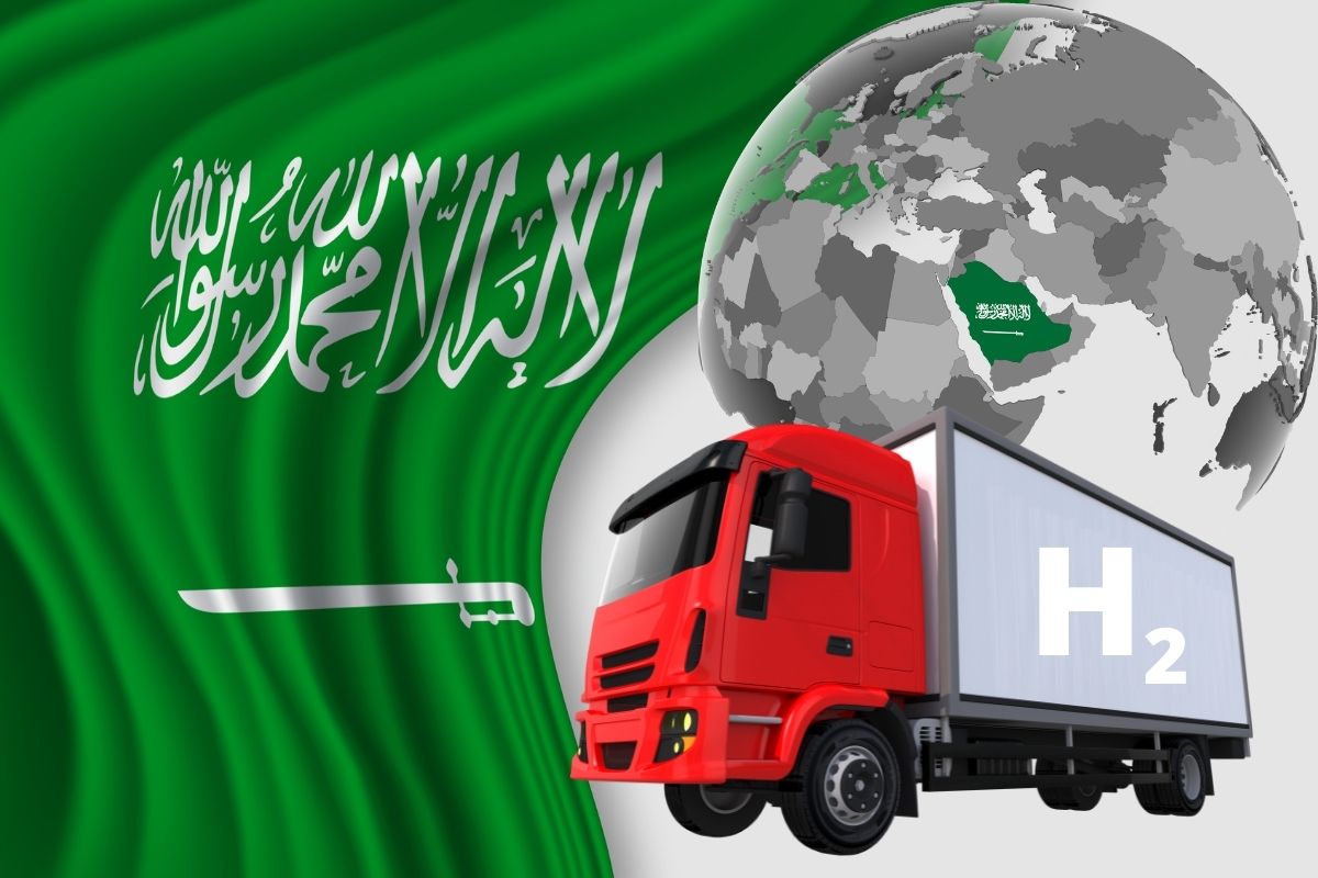 Hydrogen vehicles Saudi Arabia flag